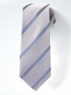 Banana Republic Mens Triple T Stripe Silknanotex Tie Gray Sky Size One Size
