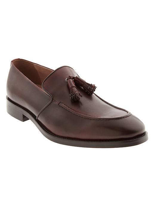 Banana Republic Mens Kendrick Italian Leather Tassel Loafer Size 10 - Burgundy