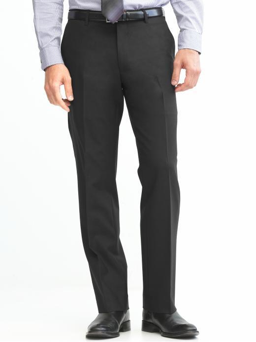 Banana Republic Classic Fit Solid Wool Trouser - Black