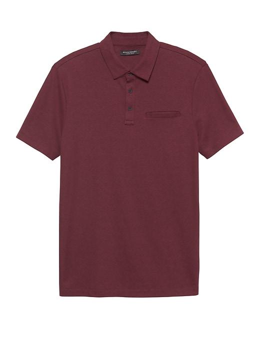 Banana Republic Mens Slim Luxury-touch Performance Polo Shirt Burgundy Size S