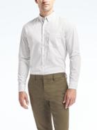 Banana Republic Mens Grant Fit Custom Wash Print Shirt - Smoke Gray