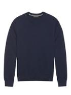 Banana Republic Mens Cashmere Crew-neck Sweater With Suede Elbow Patches Navy Size Xs