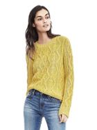 Banana Republic Womens Cable Crewneck Sweater - Yellow