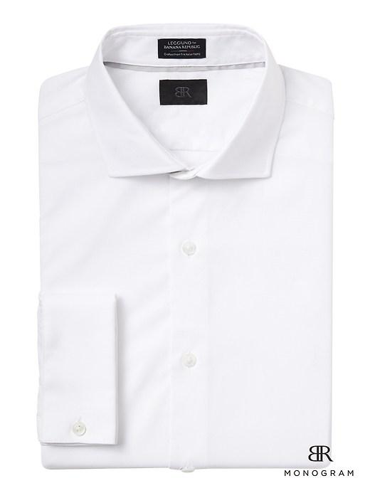 Banana Republic Mens Monogram Grant Slim-fit French-cuff Shirt White Size M