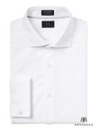 Banana Republic Mens Monogram Grant Slim-fit French-cuff Shirt White Size M