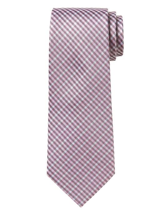 Banana Republic Mens Micro Check Silk Nanotex Tie Pink Mist Size One Size