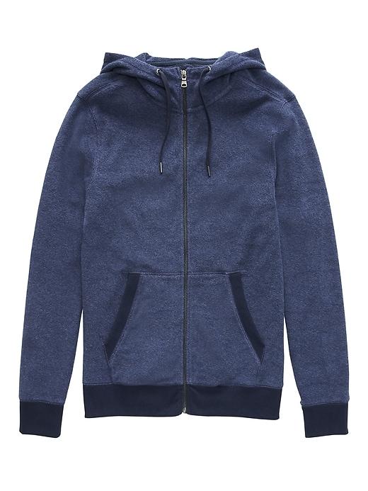Banana Republic Mens Terry Full-zip Hoodie Blue Jay Size L