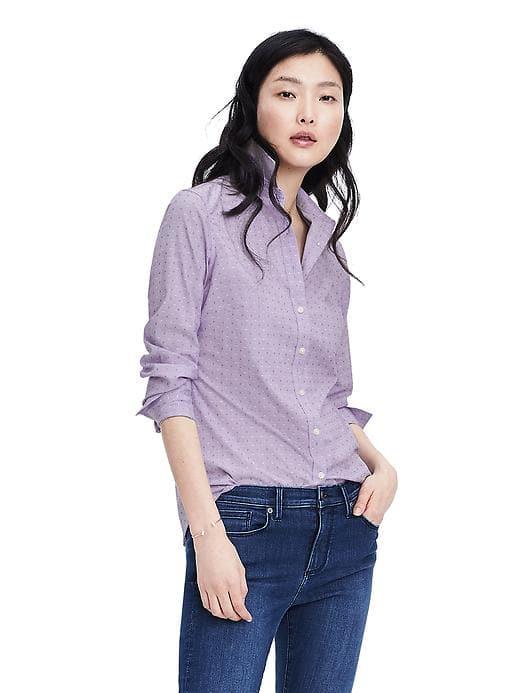 Banana Republic Womens Riley Fit Tailored Shirt - Cascade Blue