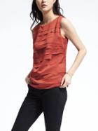 Banana Republic Womens Laser Cut Layer Tank - Natural Rust