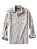 Banana Republic Mens Slim Fit Garment Dye Shirt Size L Tall - Grey Brick