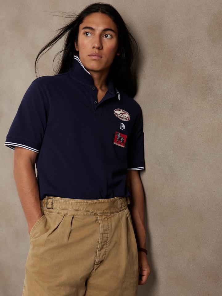 Patch Pique Polo Shirt