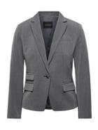 Banana Republic Womens Petite Fitted Crop Heathered Blazer Dark Charcoal Size 12