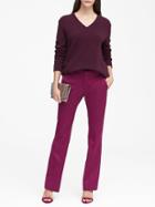 Banana Republic Womens Logan Trouser-fit Machine-washable Herringbone Pant Raspberry Size 12