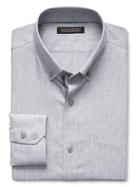 Banana Republic Mens Tailored Slim Fit Non Iron Diamond Shirt Size L Tall - Gray