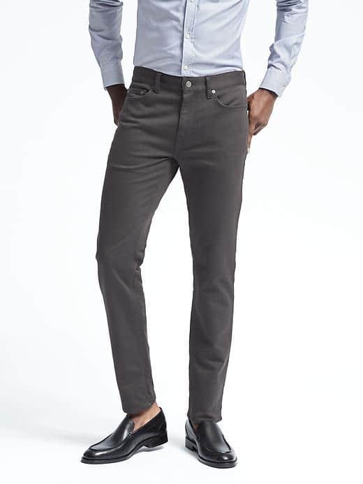 Banana Republic Mens Slim Traveler Pant - Dark Gray