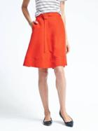 Banana Republic Womens Belted Fit And Flare Skirt - Geo Red