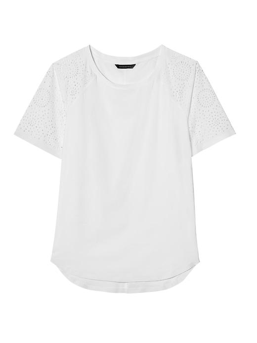 Banana Republic Womens Life In Motion Laser-cut Quick-dry Tee White Size L