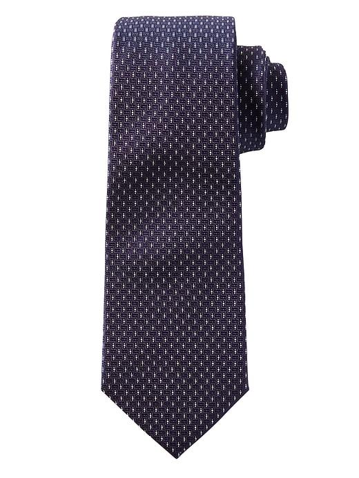 Banana Republic Mens Geo Weave Silk Nanotex Tie Aubergine Purple Size One Size