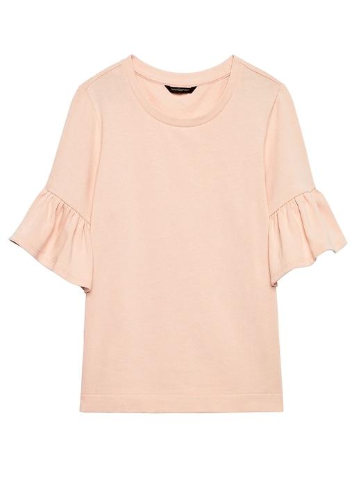 Banana Republic Womens French Terry Flutter-sleeve Sweatshirt Top Cosmetic Pink Size S