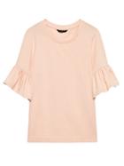 Banana Republic Womens French Terry Flutter-sleeve Sweatshirt Top Cosmetic Pink Size S