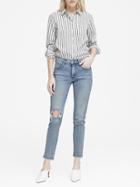 Banana Republic High-rise Straight Ankle Jean With Fray Hem