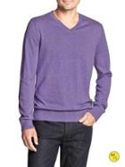 Banana Republic Factory Classic V Neck Sweater - Orchid Cactus