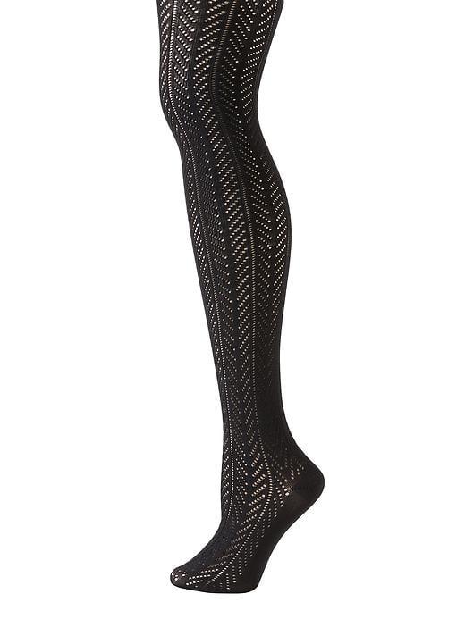 Banana Republic Womens Pointelle Tights Black Size S