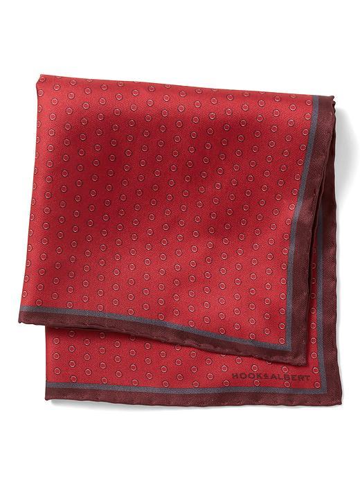 Banana Republic Mens Hook And Albert Dot Print Pocket Square - Red