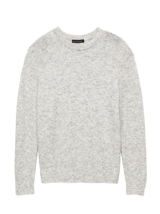 Banana Republic Womens Plush Wool Blend Crew-neck Sweater Heather Gray Size S