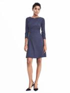 Banana Republic Womens Lightweight Wool Fit And Flare Dress - Navy