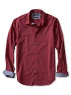 Banana Republic Mens Grant Fit Custom 078 Wash Multi Dot Shirt Size L Tall - Light Red Rhine