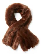Banana Republic Womens Faux Fur Pull-through Scarf Rust Size One Size