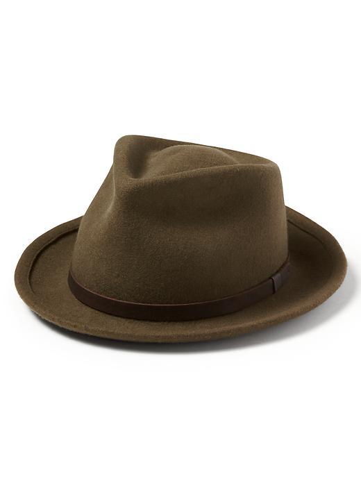 Banana Republic Mens Yellow 108 Jackson Fedora Size L - Olive