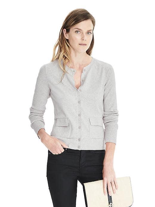 Banana Republic Womens Pocket Cardigan - Gray
