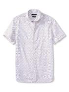 Banana Republic Mens Camden Fit Triangle Print Custom 078 Wash Shirt Size L Tall - Cranberry Sauce