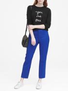 Banana Republic Womens Avery Straight-fit Machine-washable Flannel Ankle Pant Deep Royal Size 0