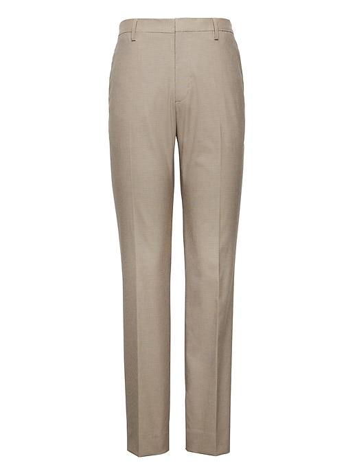 Banana Republic Mens Athletic Tapered Non-iron Stretch Cotton Houndstooth Pant Sandbox Khaki Size 34w