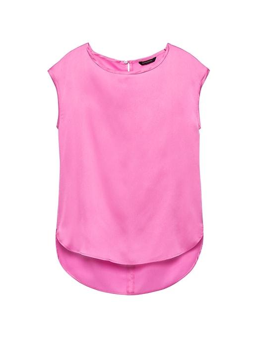 Banana Republic Womens Petite High-low Curved Hem Top Pink Size L