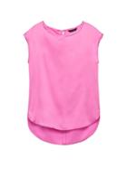 Banana Republic Womens Petite High-low Curved Hem Top Pink Size L
