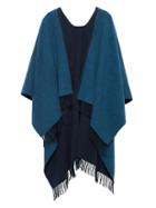 Banana Republic Womens Pop-color Wool Blend Poncho Navy Size One Size
