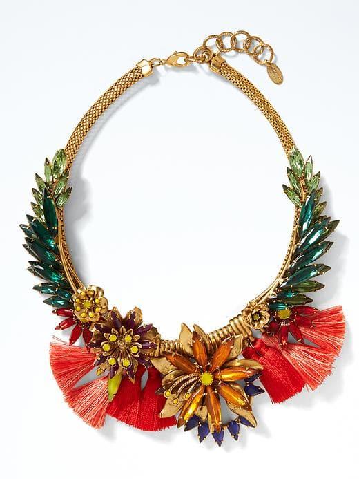 Banana Republic Womens Elizabeth Cole Tropical Necklace - Gold