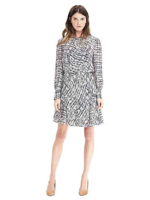 Banana Republic Womens Asymmetrical Pleat Dress Size L Petite - Gray