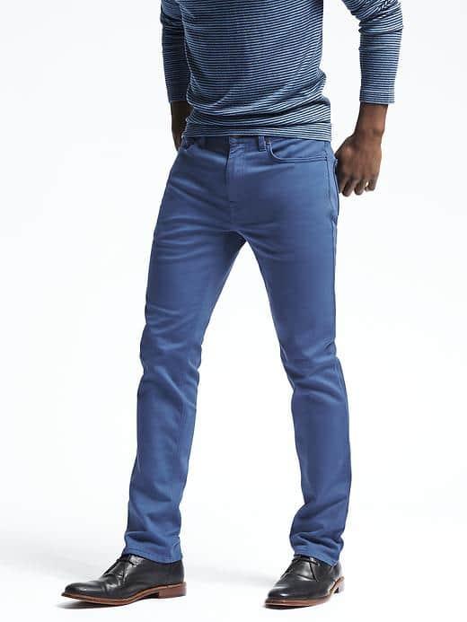 Banana Republic Mens Slim Traveler Pant - Blue