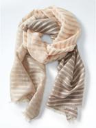 Banana Republic Metallic Stripe Linen Blend Scarf - Gold