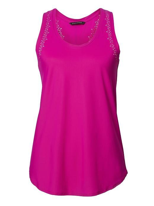 Banana Republic Womens Laser Cut Racerback Tank - Bright Magenta