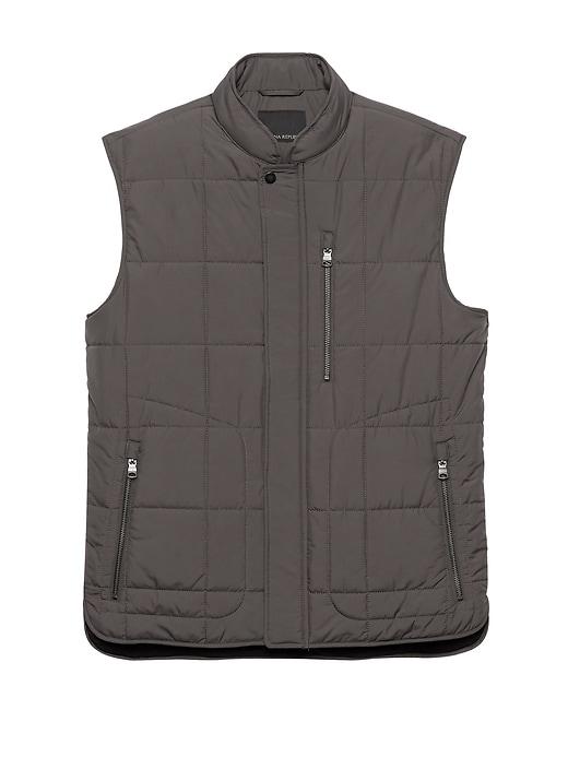 Banana Republic Mens Water-resistant Quilted Vest Camp Smoke Size M