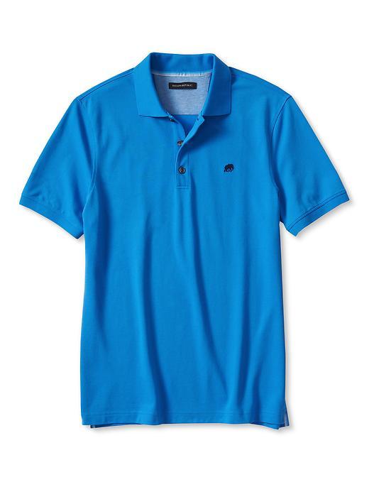 Banana Republic Mens Signature Pique Polo Size L Tall - Blue Dusk