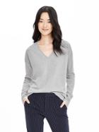 Banana Republic Womens Todd &amp; Duncan Cashmere Vee Pullover Size M - Gray