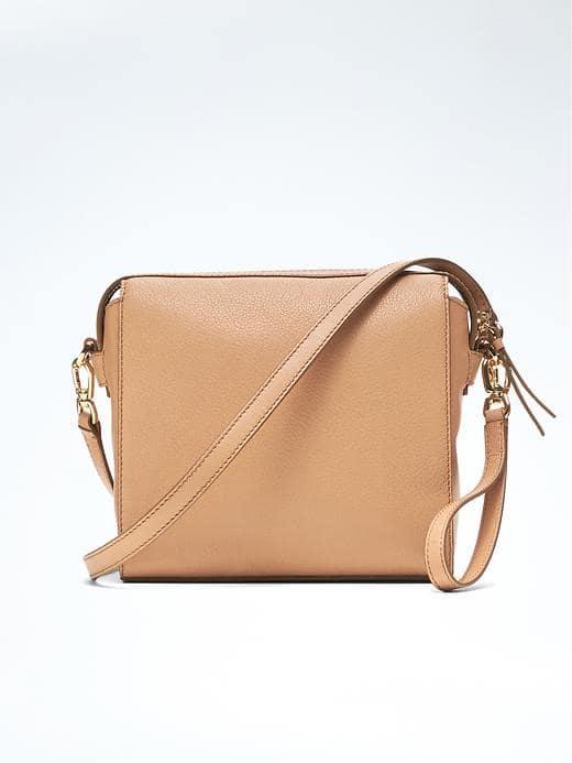 Banana Republic Leather Soft Box Crossbody - Camel