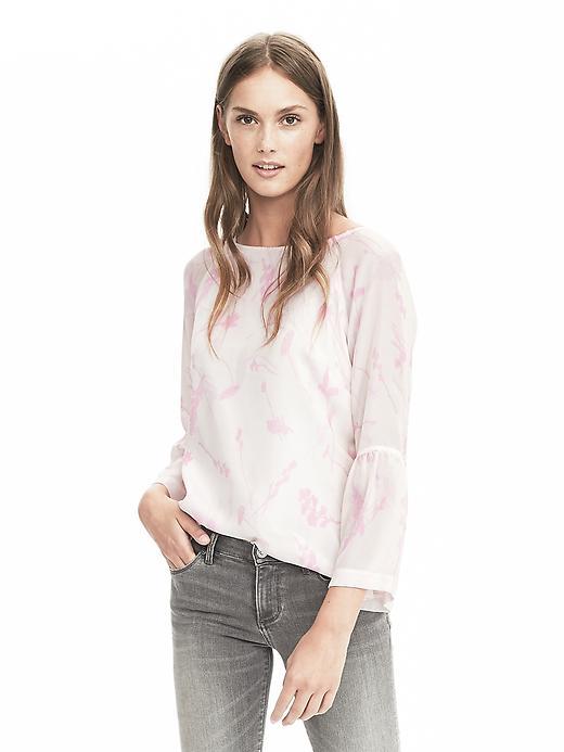 Banana Republic Bell Sleeve Blouse - Pink Multi
